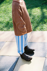 Organic Milano Stripe Knit Pant - Cobalt Ice