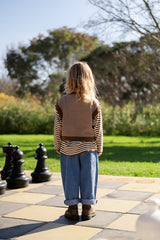 Organic Fields Embroidery Knit Vest - Espresso