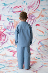 Organic Canvas Utility Shirt Jacket - Duck Egg