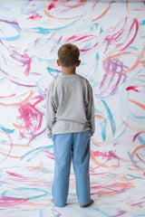 Organic Seam Long Slv Knit Tee - Grey Marle