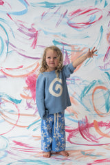 Organic Swirl Intarsia Knit Pull Over - Duck Egg