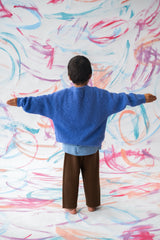 Textured Organic Slub Knit Pull Over - Cobalt