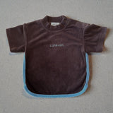 Terry Logo Tee- Chocolate + Sky