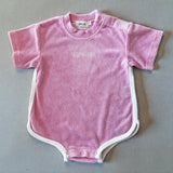 Terry Logo Tee Romper- Blossom
