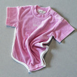 Terry Logo Tee Romper- Blossom