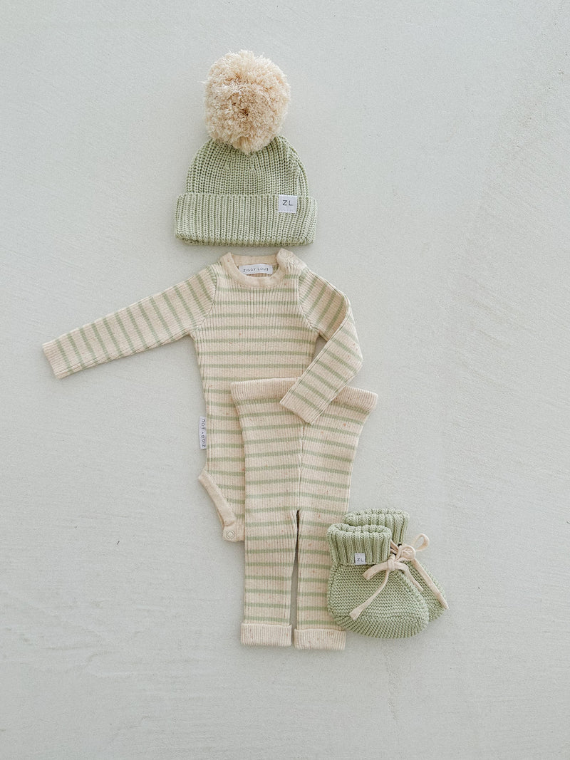 ZL BODYSUIT | BISCOTTI STRIPE