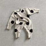 Dot Romper - Oatmeal + Mud