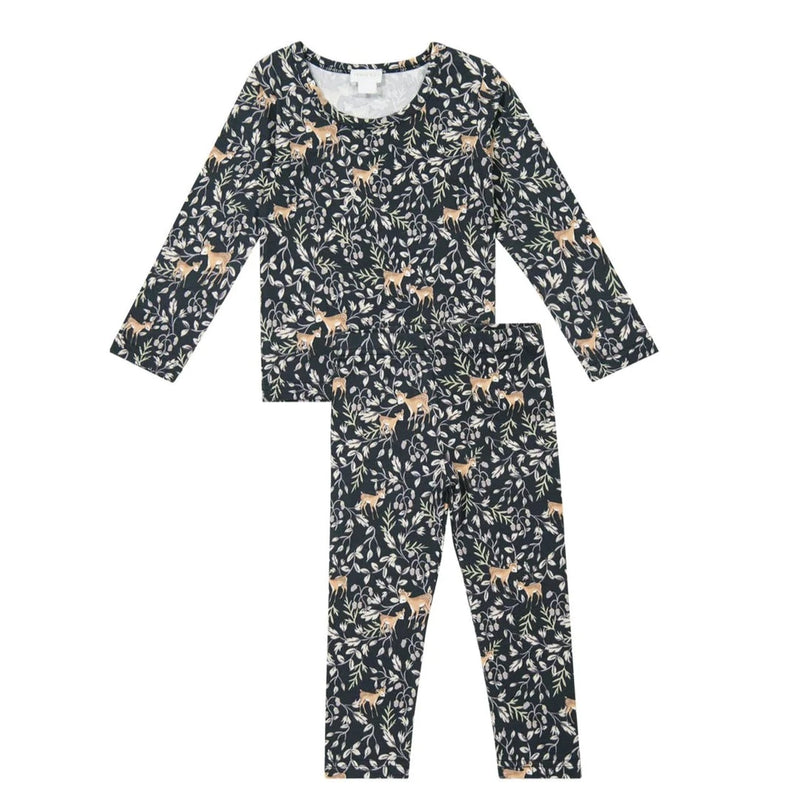 Jamie Kay Organic Cotton Modal Atlas Pyjama Set Long Sleeve - Deer Berries Ink