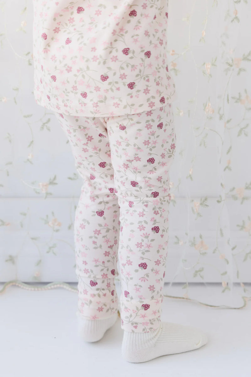 Jamie Kay Organic Cotton Modal Atlas Pyjama Set Long Sleeve - Berry Cream Adaline Berries