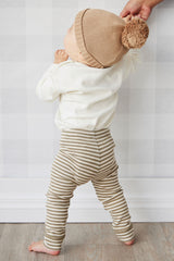 Jamie Kay Modal Legging | Narrow Stripe Oak/Soft Clay