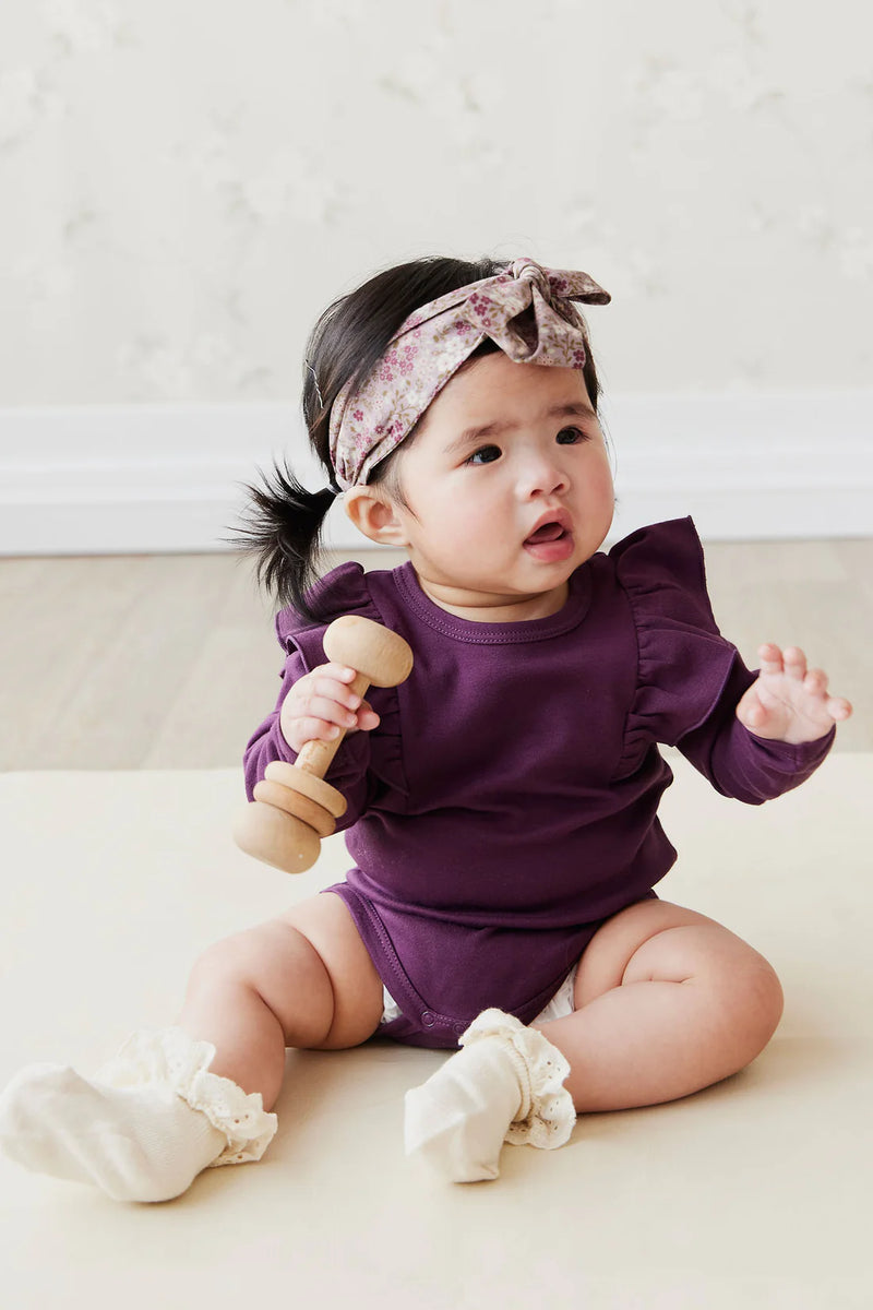 Jamie Kay Pima Cotton Fleur Long Sleeve Bodysuit | Sugar Plum