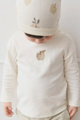 Jamie Kay Pima Cotton Arnold Long Sleeve Top | Parchment Fresh Apple