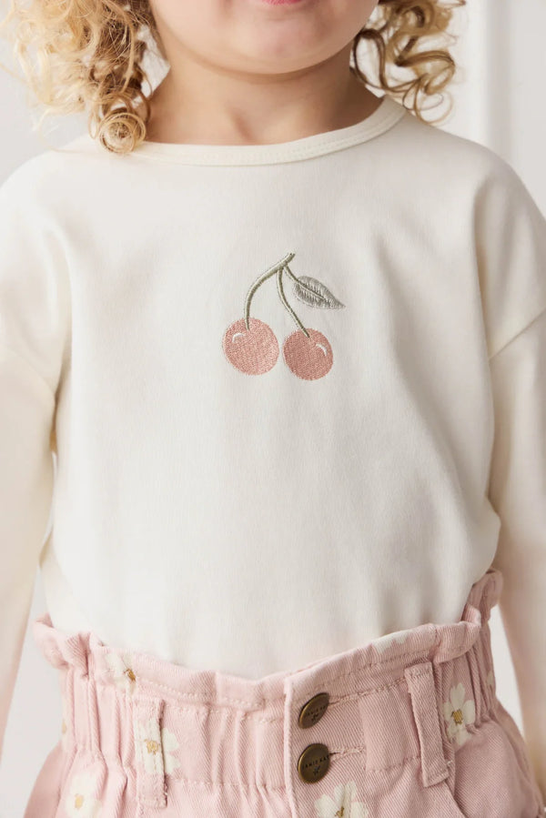 Jamie Kay Pima Cotton Arnold Long Sleeve Top | Parchment Petite Cherry