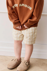 Louis Short - Gingham Pale Khaki