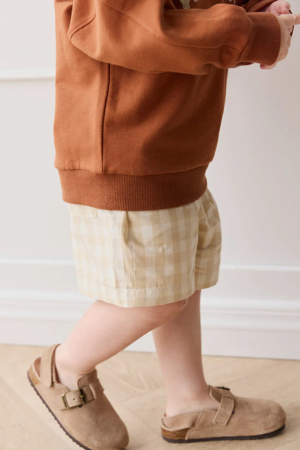 Louis Short - Gingham Pale Khaki