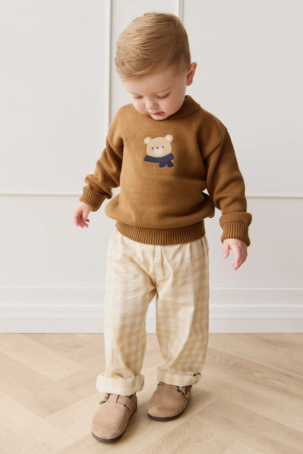 Kingston Pant - Gingham Pale Khaki