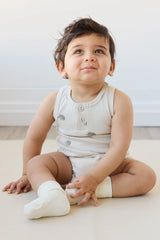 Jamie Kay Pima Cotton Noah Playsuit | Henry Hedgehog Birch