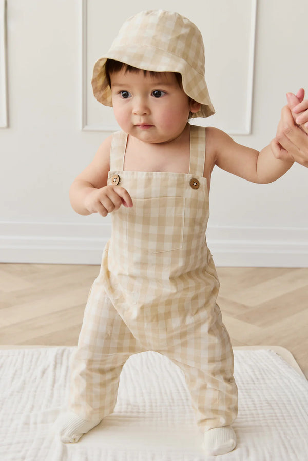 Kingston Overall - Gingham Pale Khaki