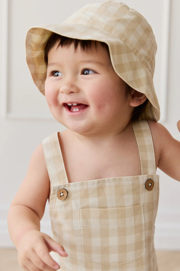 Bucket Hat - Gingham Pale Khaki