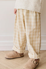 Kingston Pant - Gingham Pale Khaki