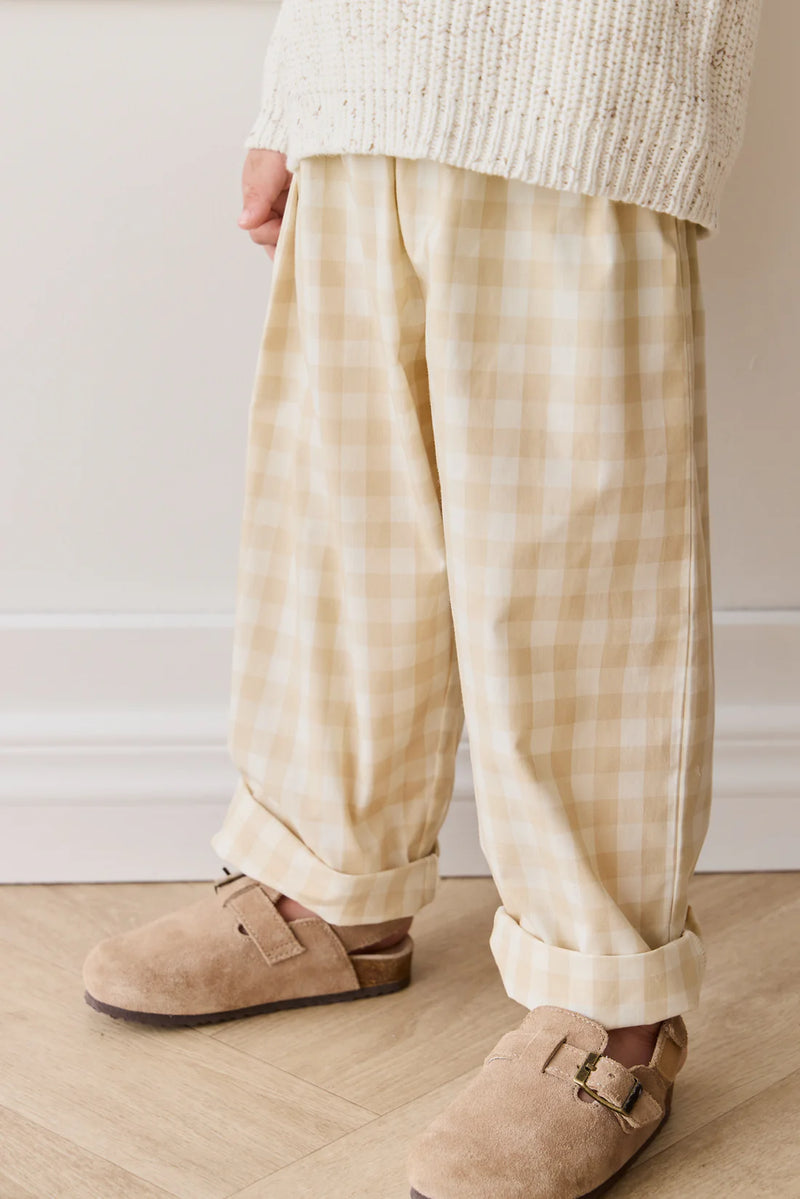 Kingston Pant - Gingham Pale Khaki