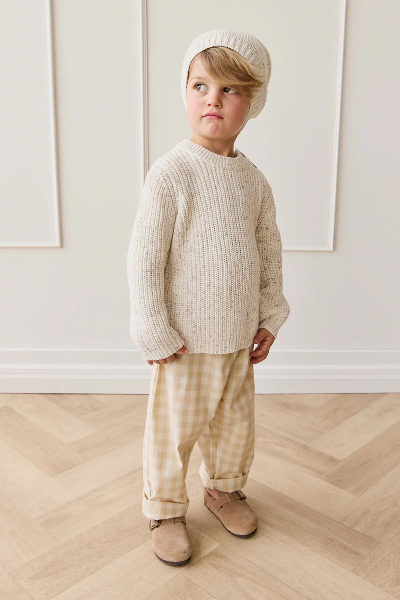 Kingston Pant - Gingham Pale Khaki