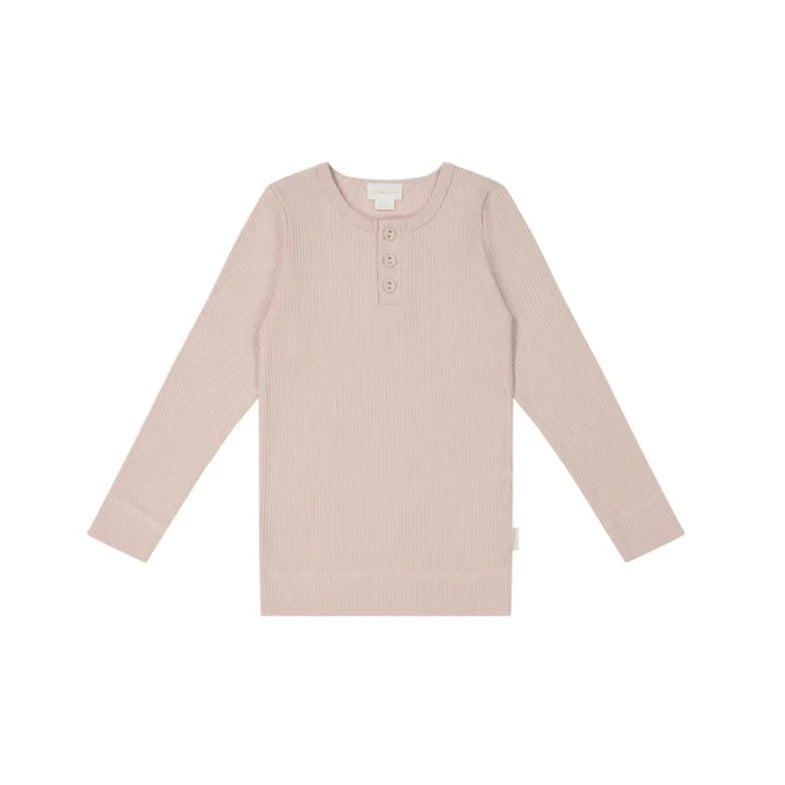 Jamie Kay Modal Long Sleeve Henley | Dusky Rose