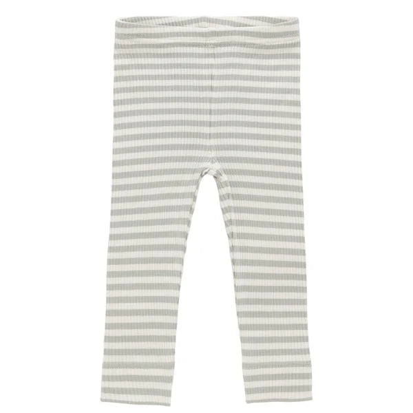 Organic Cotton Modal Legging - Slim Stripe Raindance/Cloud