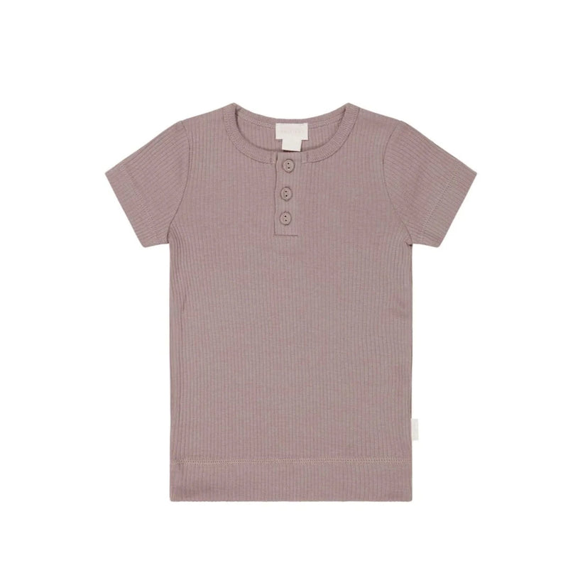 Jamie Kay Modal Henley Tee | Mauve Shadow