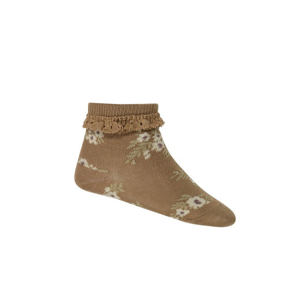 Jamie Kay Jacquard Floral Sock | Caramel Cream