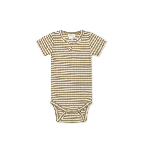 Jamie Kay Darcy Tee Bodysuit | Narrow Stripe Oak/Soft Clay