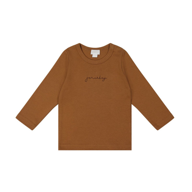 Jamie Kay Pima Cotton Vinny Long Sleeve Top - Cinnamon