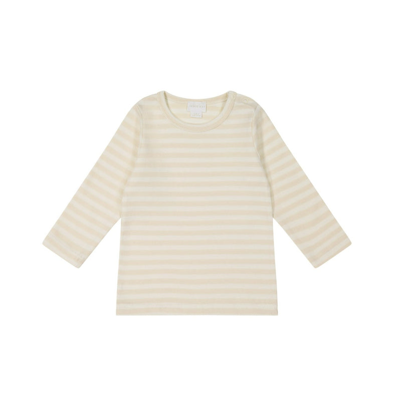 Jamie Kay Pima Cotton Vinny Long Sleeve Top - Oat/Cloud