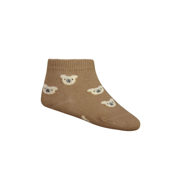 Jamie Kay Bear Ankle Sock | Caramel Cream