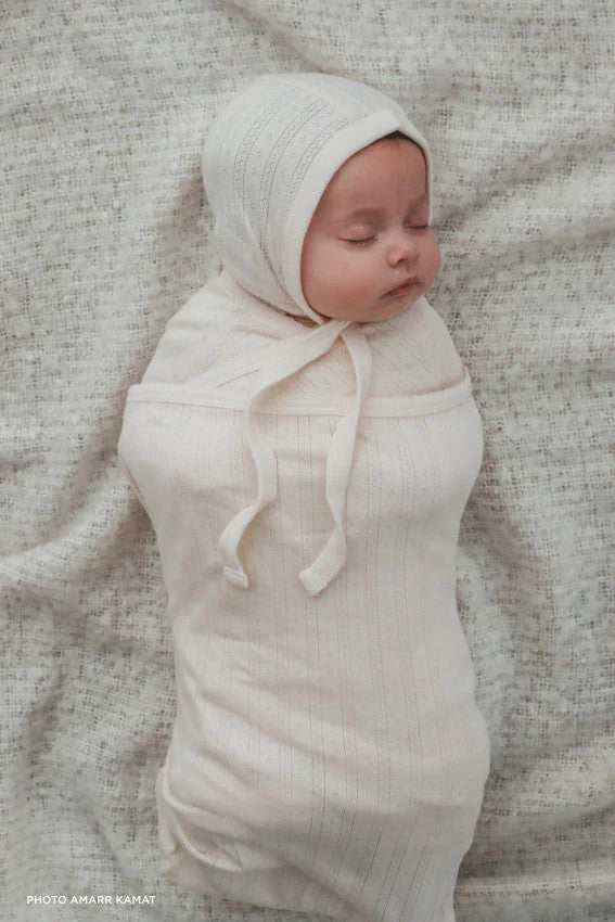 Jamie Kay Organic Cotton Pointelle Baby Wrap | Natural