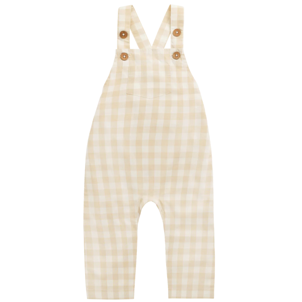Kingston Overall - Gingham Pale Khaki