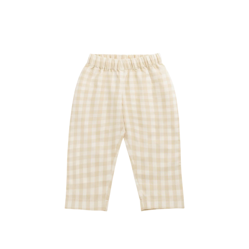 Kingston Pant - Gingham Pale Khaki