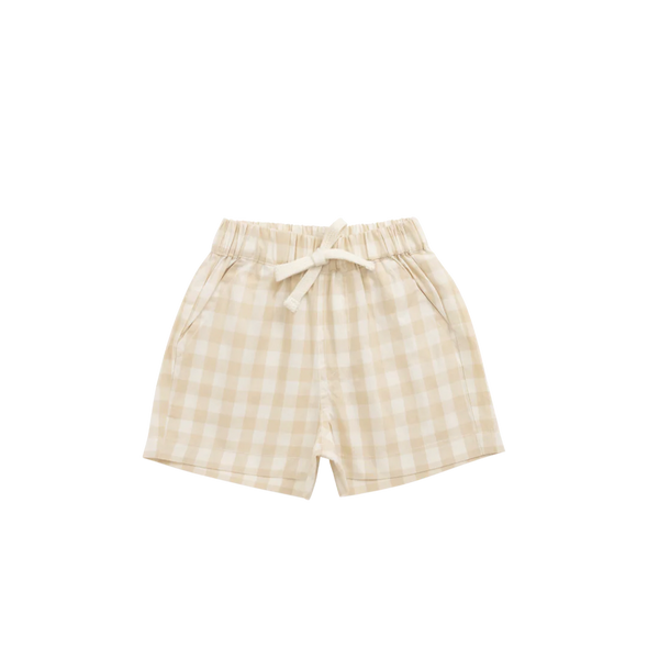 Louis Short - Gingham Pale Khaki