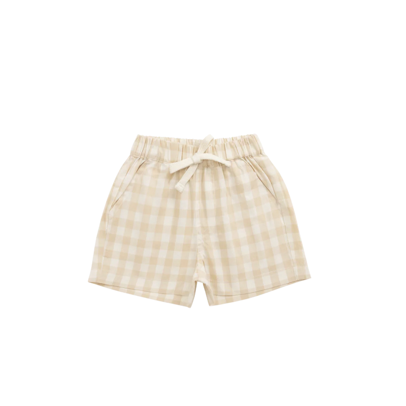 Louis Short - Gingham Pale Khaki