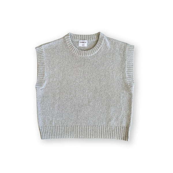 Ladies Jersey Knit Vest - Stone