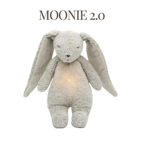 MOONIE 2.0 GRAY - ORGANIC HUMMING BUNNY WITH A LAMP