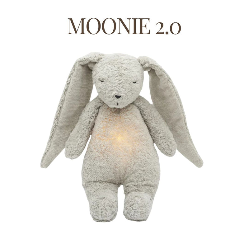 MOONIE 2.0 GRAY - ORGANIC HUMMING BUNNY WITH A LAMP
