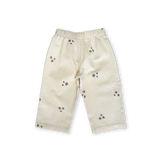 Organic Denim Wild Flower Embroidery Pant - Milk