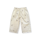 Organic Denim Wild Flower Embroidery Pant - Milk