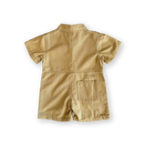 Organic Summer Short Boilersuit - Mustard