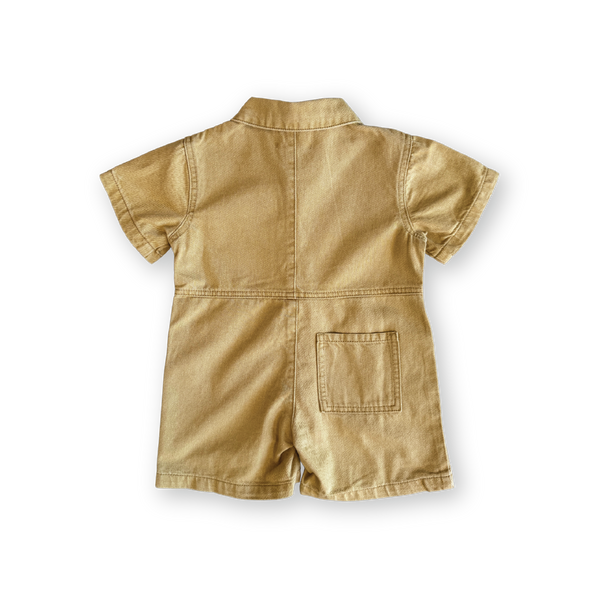 Organic Summer Short Boilersuit - Mustard