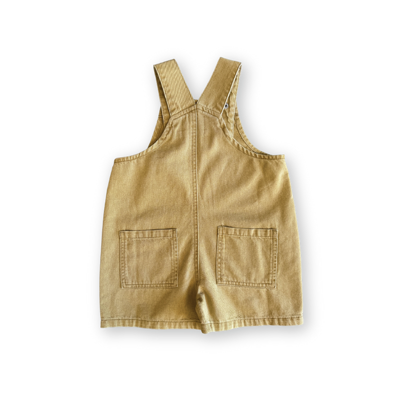 Organic Everyday Twill Short Overalls - Mustard