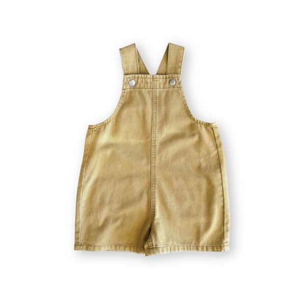 Organic Everyday Twill Short Overalls - Mustard