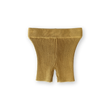 Organic Knitted Rib Bike Shorts - Mustard