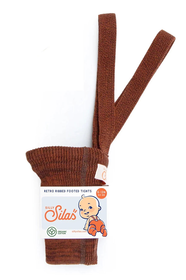 Silly Silas Footed Tights- Spicy Chai